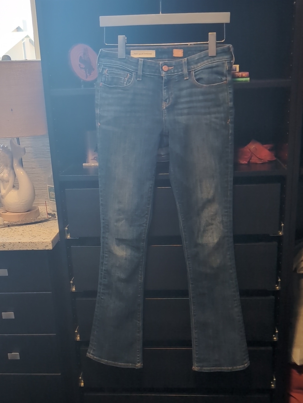 Pilcro and the Letterpress Medium Blue Flare Jeans